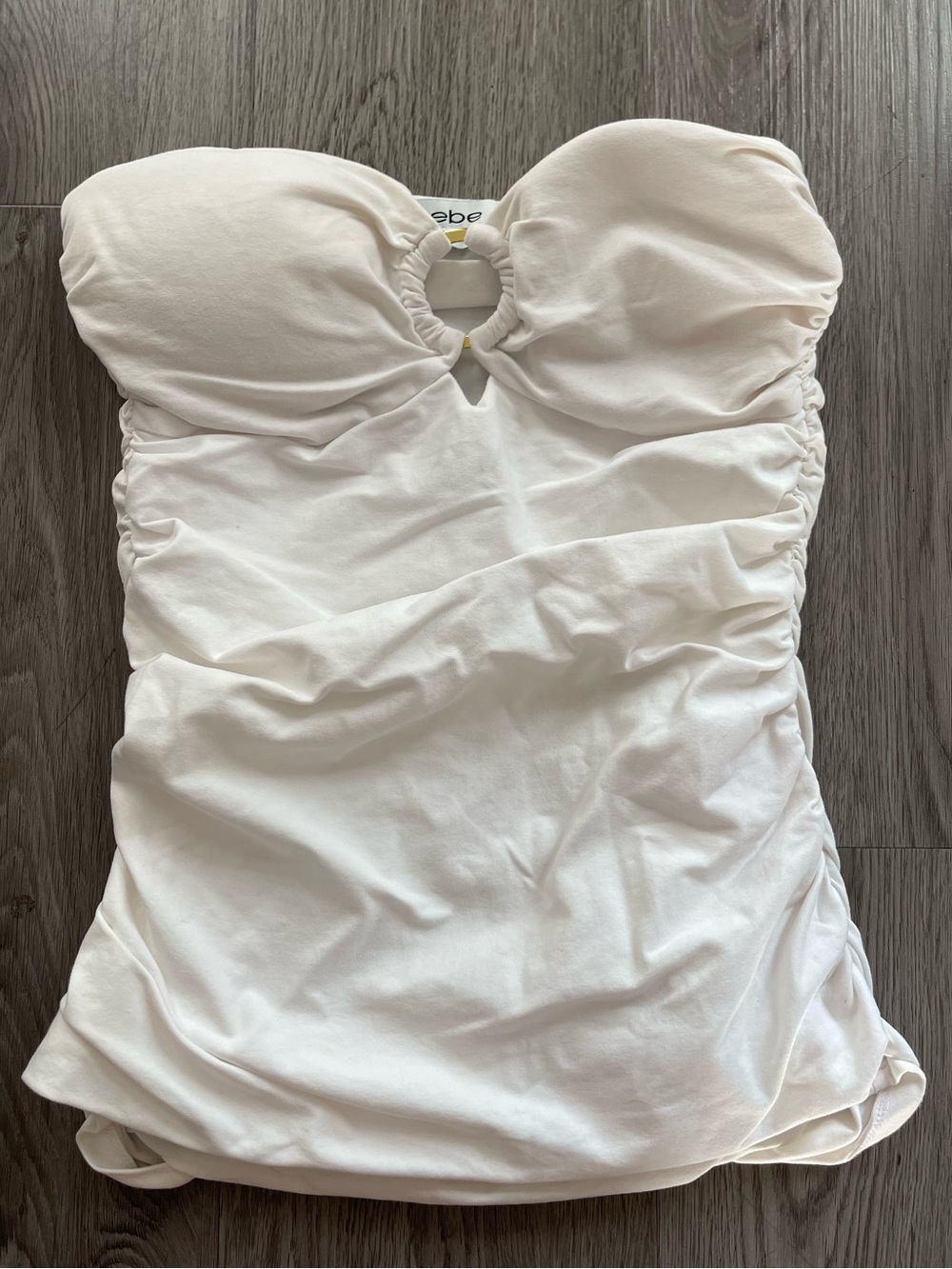 Bebe white strapless tank medium